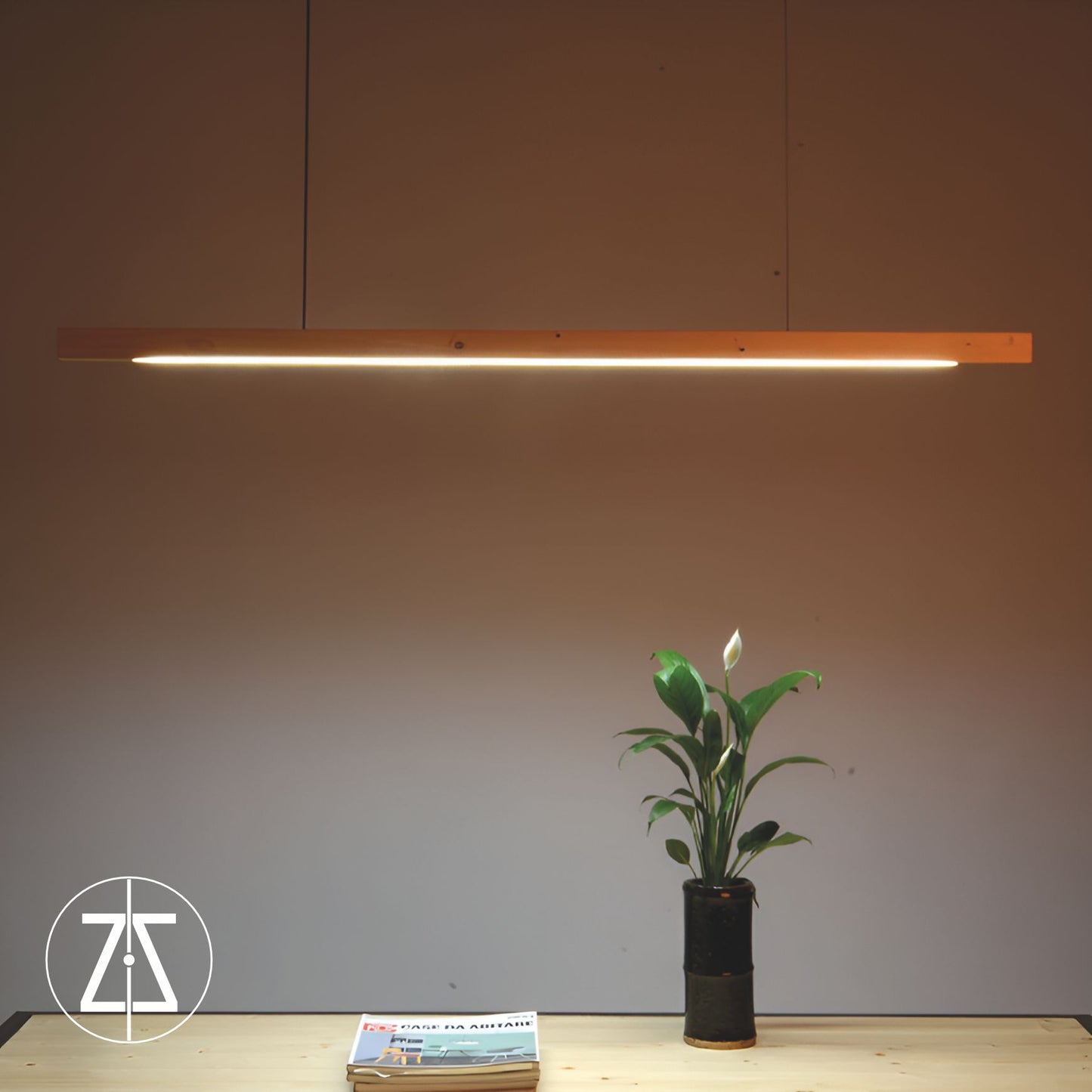 Zeibeck Wood 4x12cm WI-FI Controlled Single Color Pendant Lighting