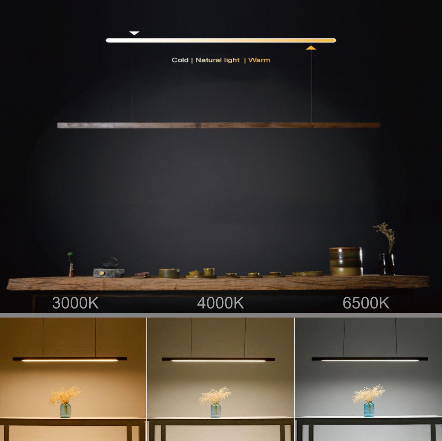 Zeibeck Wood 4x4cm WI-FI Controlled Single Color Pendant Lighting