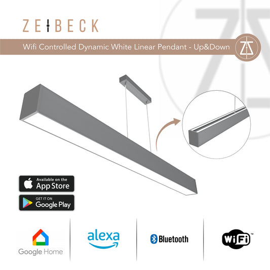 Zeibeck 120cm UP&DOWN WI-FI Controlled Dynamic White (2700K-6500K) Linear Pendant