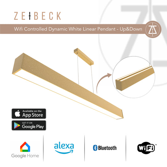 Zeibeck 160cm UP&DOWN WI-FI Controlled Dynamic White (2700K-6500K) Linear Pendant