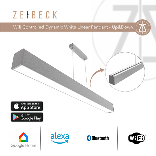 Zeibeck 200cm UP&DOWN WI-FI Controlled Dynamic White (2700K-6500K) Linear Pendant
