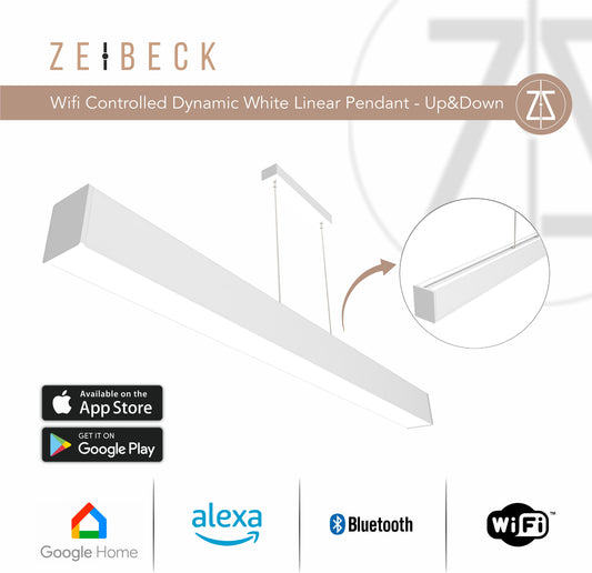 Zeibeck 80cm UP&DOWN WI-FI Controlled Dynamic White (2700K-6500K) Linear Pendant