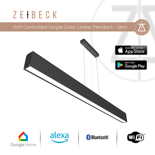 Zeibeck 40cm SLIM WI-FI Controlled Single Color Linear Pendant