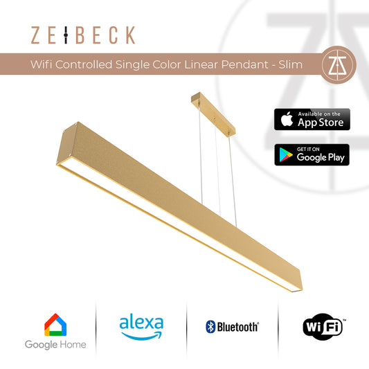 Zeibeck 120cm SLIM WI-FI Controlled Single Color Linear Pendant